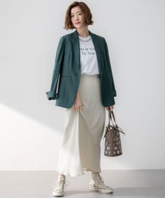 23区 【洗える】リネンレーヨンストレッチ テーラード ジャケット