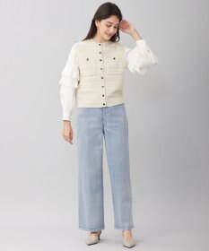 自由区 S 【洗える】テクスチャーコットンブレンドニット ベスト