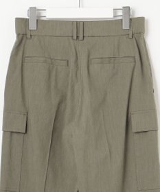 自由区 L 【洗える・ストレッチ素材】リネンヴィスコース ストレッチ カーゴパンツ