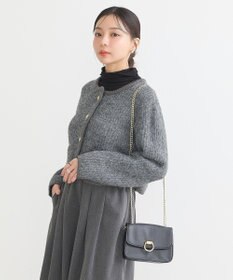 earth music&ecology 【WEB限定】ゴールド釦ショートニットカーディガン