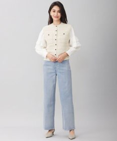 自由区 S 【洗える】テクスチャーコットンブレンドニット ベスト