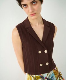 GRACE CONTINENTAL ダブルフロントニットジレ