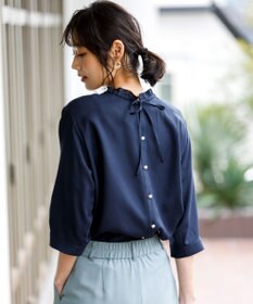 ANY SIS 【2WAY】スムージーポリエステル フリルネック ブラウス