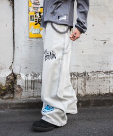 WEGO グラフィックデニムパンツ