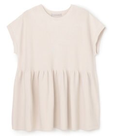 UNFILO L スゴ機能美ニット フレンチスリーブ ペプラム
