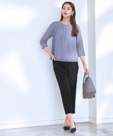 Tiaclasse 【洗える】ギャザーネックレースブラウス