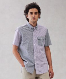 J.PRESS MEN 【クールマックス】クレイジーパターン サッカーシャツ/B.D.