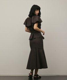 GRACE CONTINENTAL チェックケープブラウス