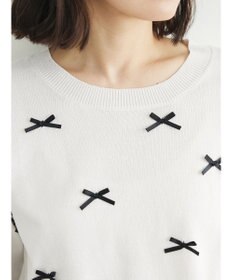 Green Parks ・ＡＮＤ　ＳＥＡＲＣＨ　メニーリボン５分袖ニット