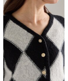 Te chichi アーガイルジャガードVネックカーディガン