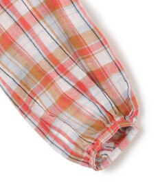 23区 【先行予約】LIBECOリネン チェック ボリュームスリーブ ブラウス