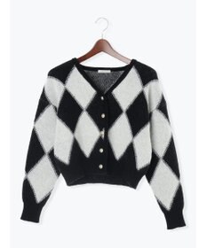 Te chichi アーガイルジャガードVネックカーディガン