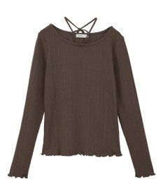 earth music&ecology チェーンリブホルターネックプルオーバー