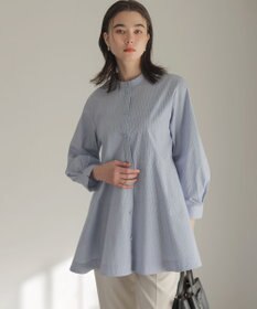 組曲 S 【前後着用可】コンパクトシャーティング チュニックブラウス