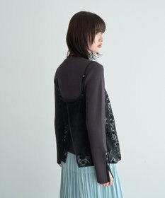 YECCA VECCA 【2点SET】刺繍レースキャミセットハイネックニット