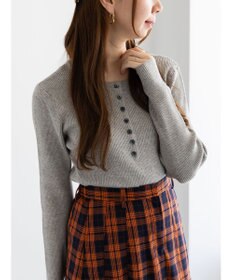 Te chichi ヘンリーネックマーブルニット