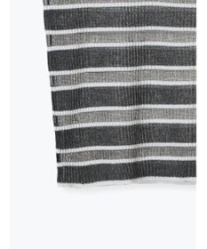 Te chichi シアーマルチボーダーハーフスリーブニット