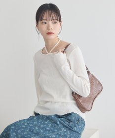 earth music&ecology チェーンリブホルターネックプルオーバー