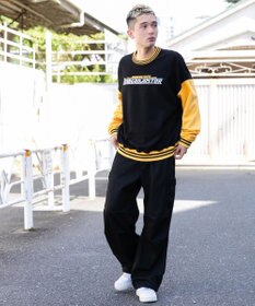 WEGO ヘビーウエイト刺繍バイカラープルオーバー