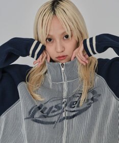 WEGO 【ユニセックス着用ITEM/MLサイズ展開】ラグラングラフィックニットブルゾン