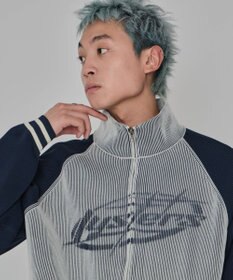 WEGO 【ユニセックス着用ITEM/MLサイズ展開】ラグラングラフィックニットブルゾン