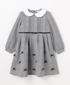 ANY KIDS 襟付き リボン 長袖ワンピース