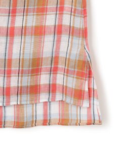 23区 【先行予約】LIBECOリネン チェック ボリュームスリーブ ブラウス