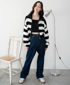 WEGO ダブルジップショートニットブルゾン