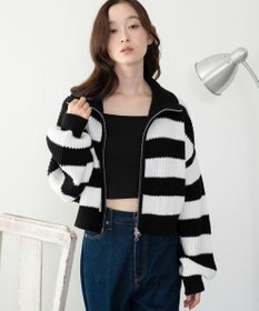 WEGO ダブルジップショートニットブルゾン