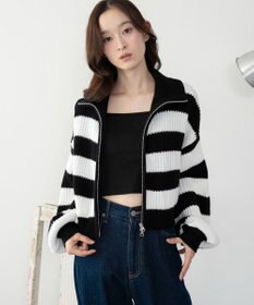 WEGO ダブルジップショートニットブルゾン