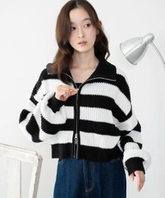 WEGO ダブルジップショートニットブルゾン