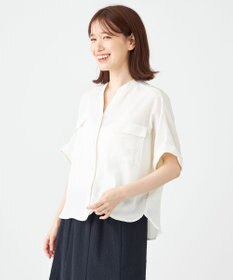 SHARE PARK LADIES 【洗える】ドルマンスリーブサテンシャツ