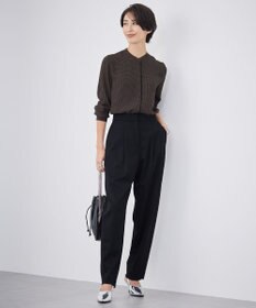 ICB 【接触冷感・UVケア・速乾・洗える】BackSatinAmunzen バンドカラーブラウス