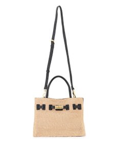 23区 【先行予約】VIOLAd'ORO イタリアンラフィアシート ベルトデザイン 2WAYトートバッグ