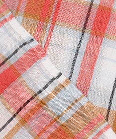 23区 【先行予約】LIBECOリネン チェック ボリュームスリーブ ブラウス