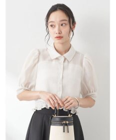 earth music&ecology ＳＥＴ２点シアークロップドシャツ×シャーリングタンク