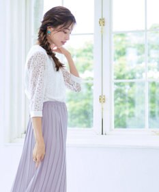 Tiaclasse 【洗える】ギャザーネックレースブラウス