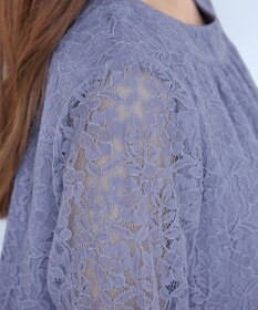 Tiaclasse 【洗える】ギャザーネックレースブラウス