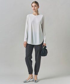 ICB L 【マシンウォッシャブル可】ライトトリコット バックスリット入り長袖プルオーバー