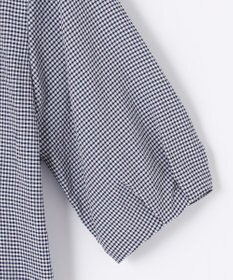 J.PRESS LADIES S 【洗える】アセVis ギンガム バンドカラー ピンタック ブラウス