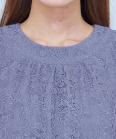 Tiaclasse 【洗える】ギャザーネックレースブラウス