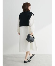 Green Parks ＳＥＴ２点　ニットベスト＋シャツワンピース