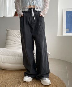 WEGO モチーフデニムタックパンツ
