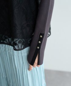 YECCA VECCA 【2点SET】刺繍レースキャミセットハイネックニット