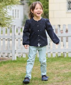 ANY KIDS スナップボタン リボンカーディガン