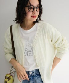 Green Parks レースドッキングニットカーディガン