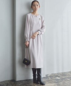 組曲 ウールジョーゼット スリットネックワンピース