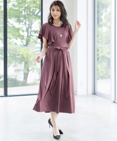 Tiaclasse L 【洗える】ストレスフリーで着用できるカットソーフレアワンピース