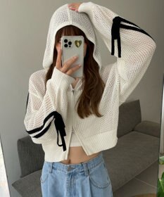 WEGO メッシュニットショートパーカー