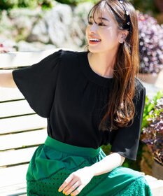 Tiaclasse 【洗える】5分丈フレアスリーブブラウス